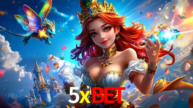 A princesa de um reino de fantasia mágico, com seu pequeno dragão, apresentando um mundo de prêmios encantados nos jogos de caça-níqueis do cassino 5xbet.